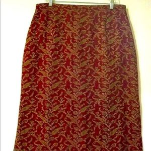 NOUVEAUX Womens Long Length Inner Lined Fringed Pencil Skirt Size 14 EUC VTG